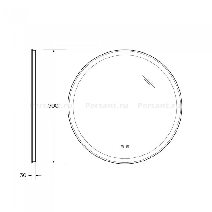 Зеркало BelBagno 70 SPC-RNG-700-LED-TCH-SND с подсветкой и голосовым управлением