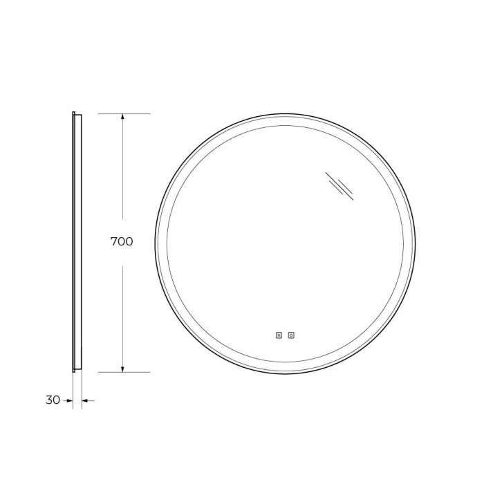 Зеркало BelBagno 70 SPC-RNG-700-LED-TCH-SND с подсветкой и голосовым управлением