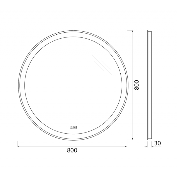 Зеркало BelBagno 80 SPC-RNG-800-LED-TCH-WARM с подсветкой и антизапотевателем