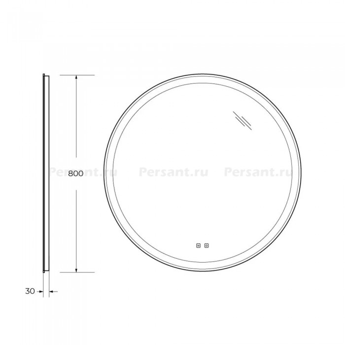 Зеркало BelBagno 80 SPC-RNG-800-LED-TCH-SND с подсветкой и голосовым управлением