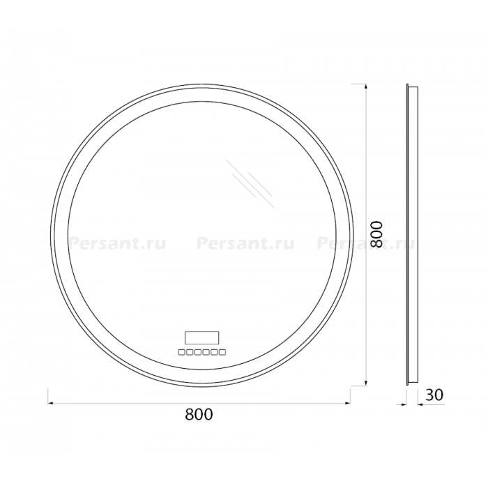 Зеркало BelBagno 80 SPC-RNG-800-LED-TCH-RAD с подсветкой, bluetooth, термометром и радио