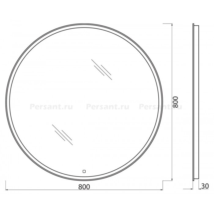Зеркало BelBagno 80 SPC-RNG-800-LED-TCH с подсветкой с сенсорным выключателем