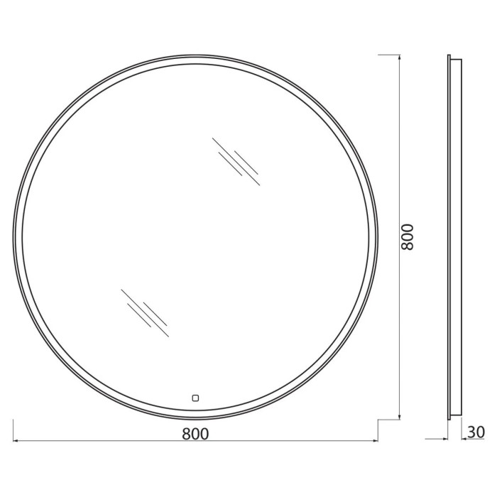 Зеркало BelBagno 80 SPC-RNG-800-LED-TCH с подсветкой с сенсорным выключателем