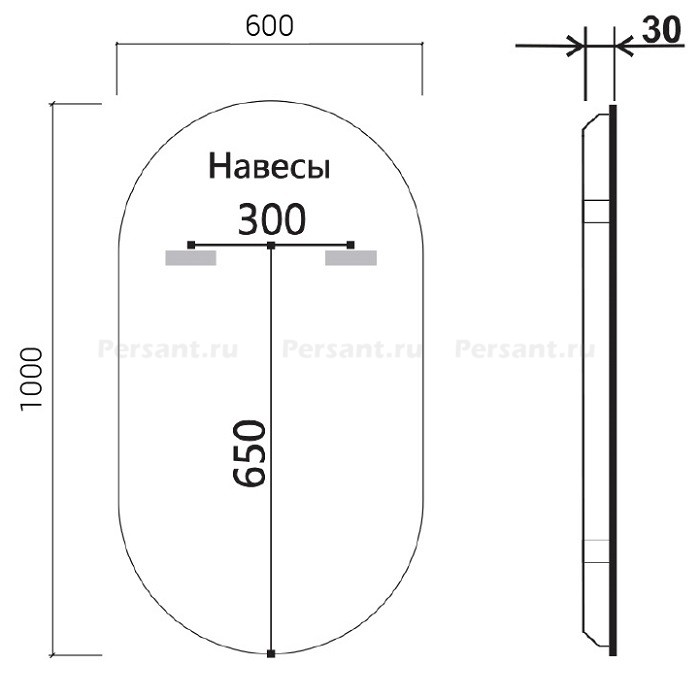 Зеркало Vincea 60x100 VLM-3AU100 с подсветкой, сенсорный выключатель, диммер