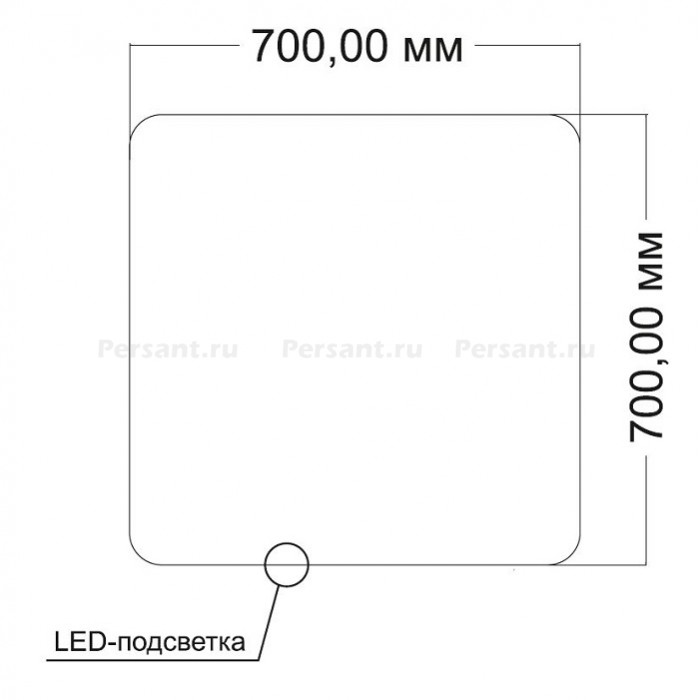 Зеркало Vincea 70x70 VLM-3BE7007-2 с контурной подсветкой и антизапотевателем, сенсор