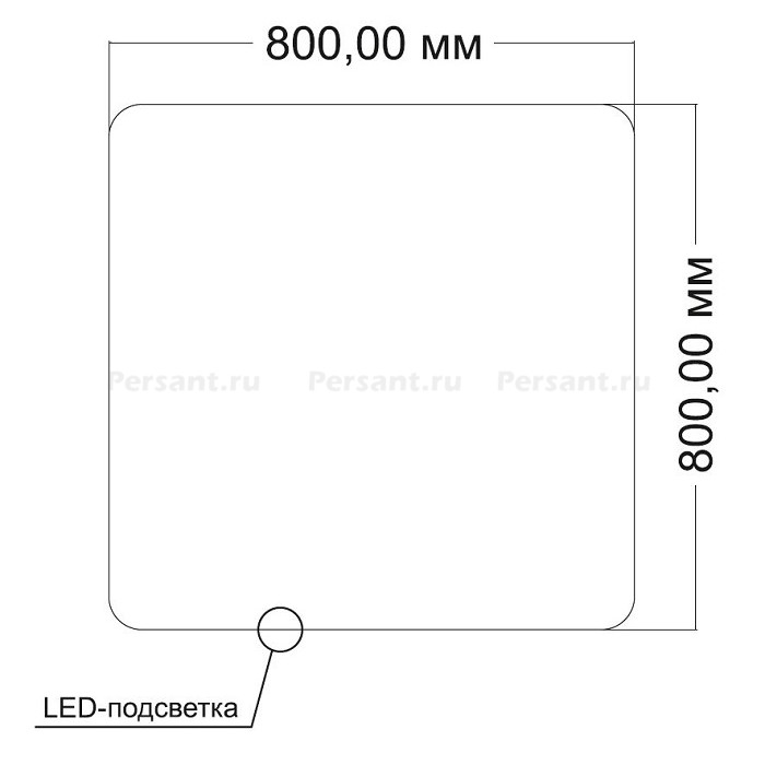 Зеркало Vincea 80x80 VLM-3BE8008 с контурной подсветкой, сенсорный выключатель, диммер