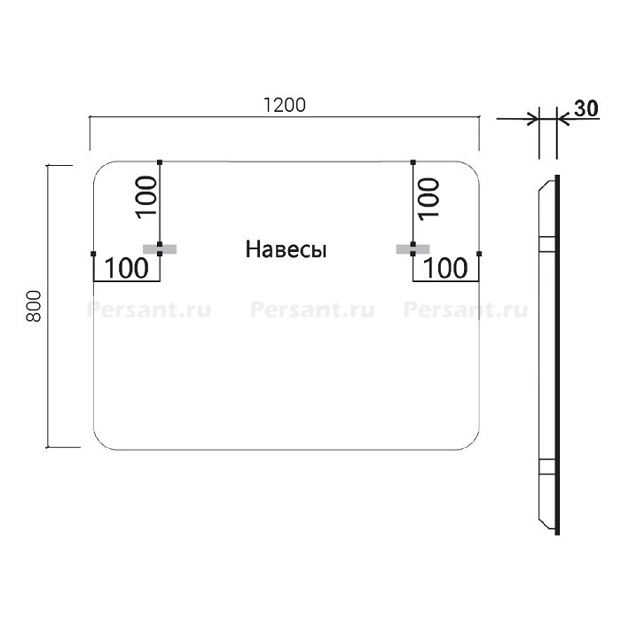 Зеркало Vincea 120x80 VLM-3VC120-2 с подсветкой и антизапотевателем, сенсор, диммер
