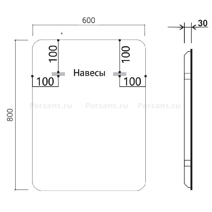 Зеркало Vincea 60x80 VLM-3VC600-2 с подсветкой и антизапотевателем, сенсор, диммер