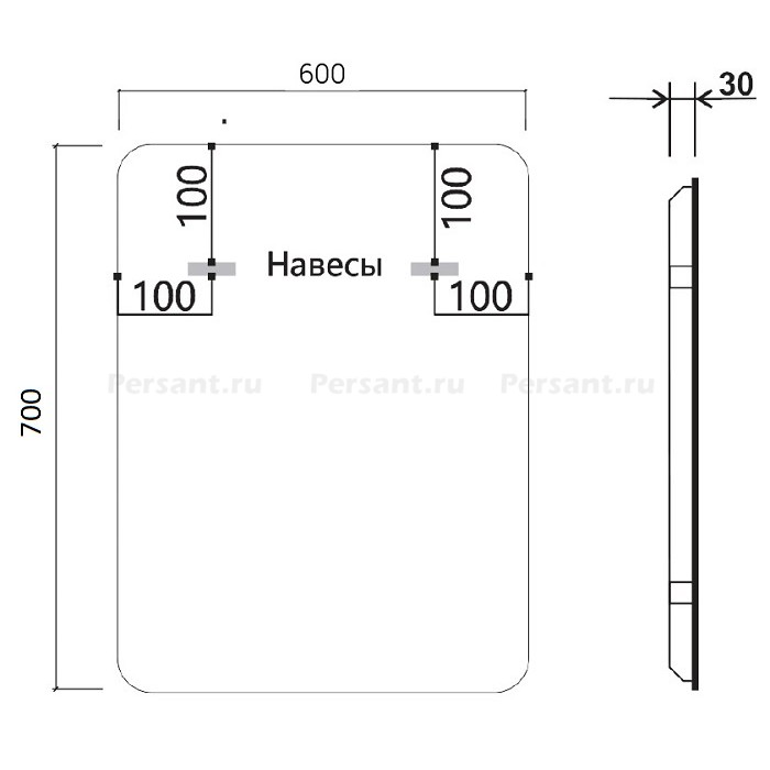 Зеркало Vincea 60x70 VLM-3VC6007-2 с подсветкой и антизапотевателем, сенсор, диммер