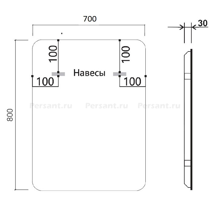 Зеркало Vincea 70x80 VLM-3VC700-2 с подсветкой и антизапотевателем, сенсор, диммер