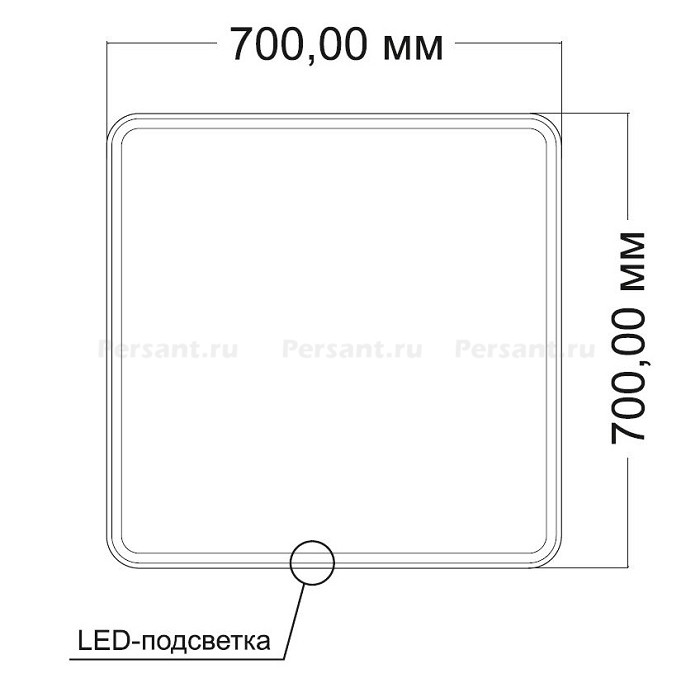 Зеркало Vincea 70x70 VLM-3VC7007-2 с подсветкой и антизапотевателем, сенсор, диммер