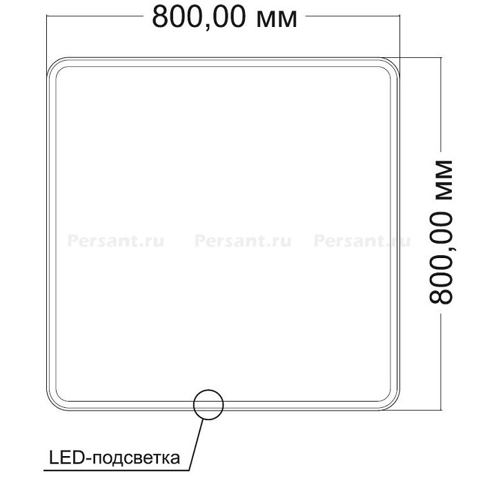 Зеркало Vincea 80x80 VLM-3VC8008 с подсветкой, сенсорный выключатель, диммер
