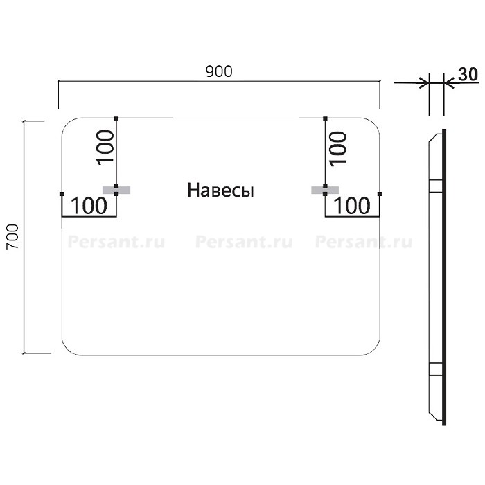 Зеркало Vincea 90x70 VLM-3VC900 с подсветкой, сенсорный выключатель, диммер