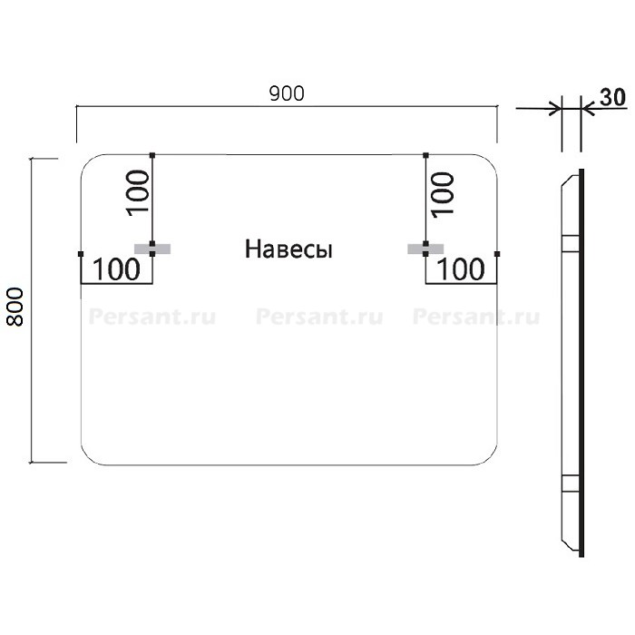 Зеркало Vincea 90x80 VLM-3VC9008-2 с подсветкой и антизапотевателем, сенсор, диммер