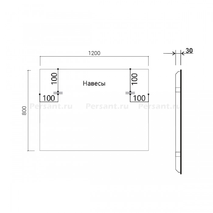 Зеркало Vincea 120x80 VLM-3VN120-2 с подсветкой и антизапотевателем, сенсор, диммер