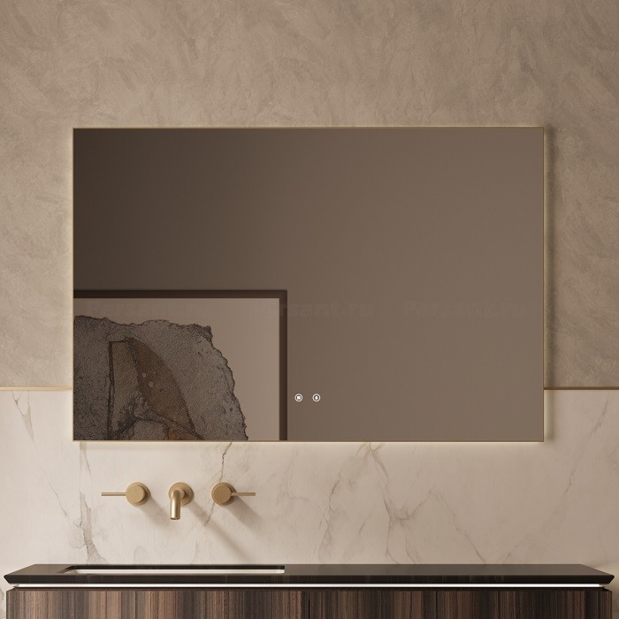 Зеркало Vincea 120x80 VLM-4F120BG-2 с подсветкой и подогревом, золото браш