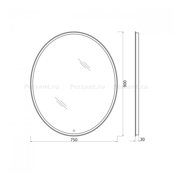 Зеркало BelBagno 75x90 SPC-VST-750-900-LED-TCH с сенсорным выключателем с подсветкой
