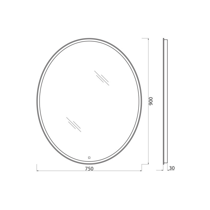 Зеркало BelBagno 75x90 SPC-VST-750-900-LED-TCH с сенсорным выключателем с подсветкой
